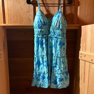 No Boundaries Light Blue Patterned Dress